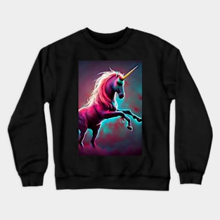 Dark Rainbow Gothic Unicorn AI created digital art by stine1 Crewneck Sweatshirt